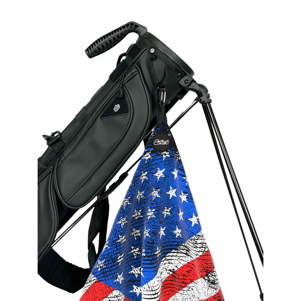 CNTRST Magnetic Golf Towel "Old Glory" American Patriotic Microfiber Waffle NWT